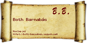 Both Barnabás névjegykártya